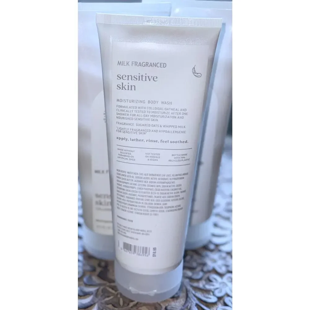 3 Bath & Body Works Sensitive Skin Colloidal Oatmeal Milk Moisturizing Body Wash
